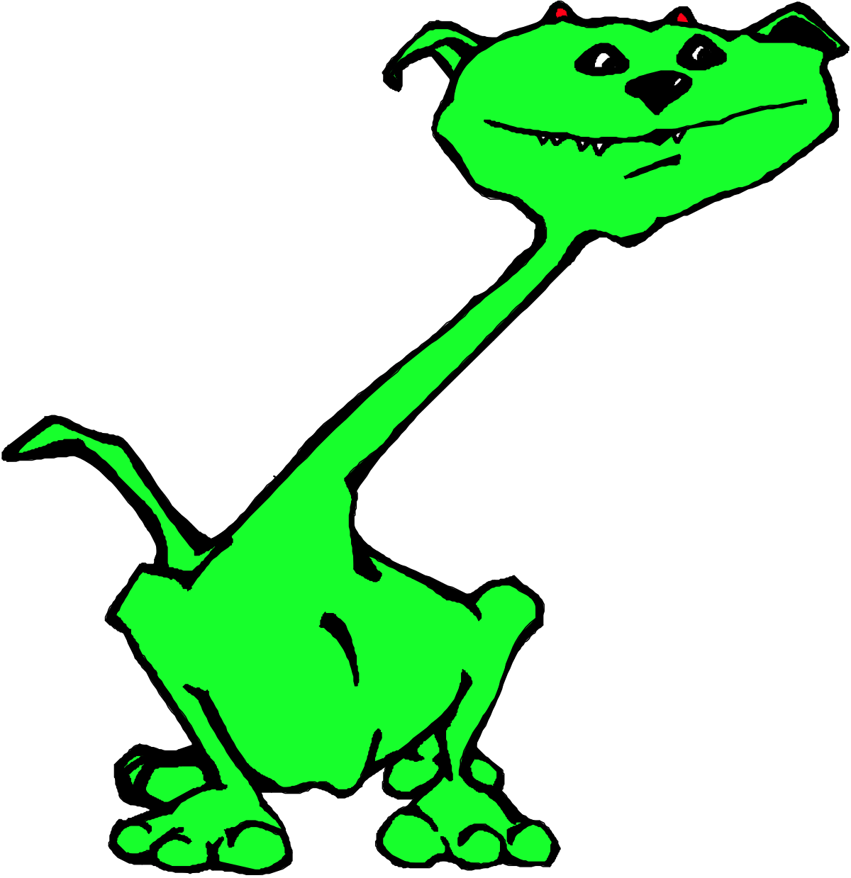 Green Dinosaur with Big Smile Clipart for Fun Projects