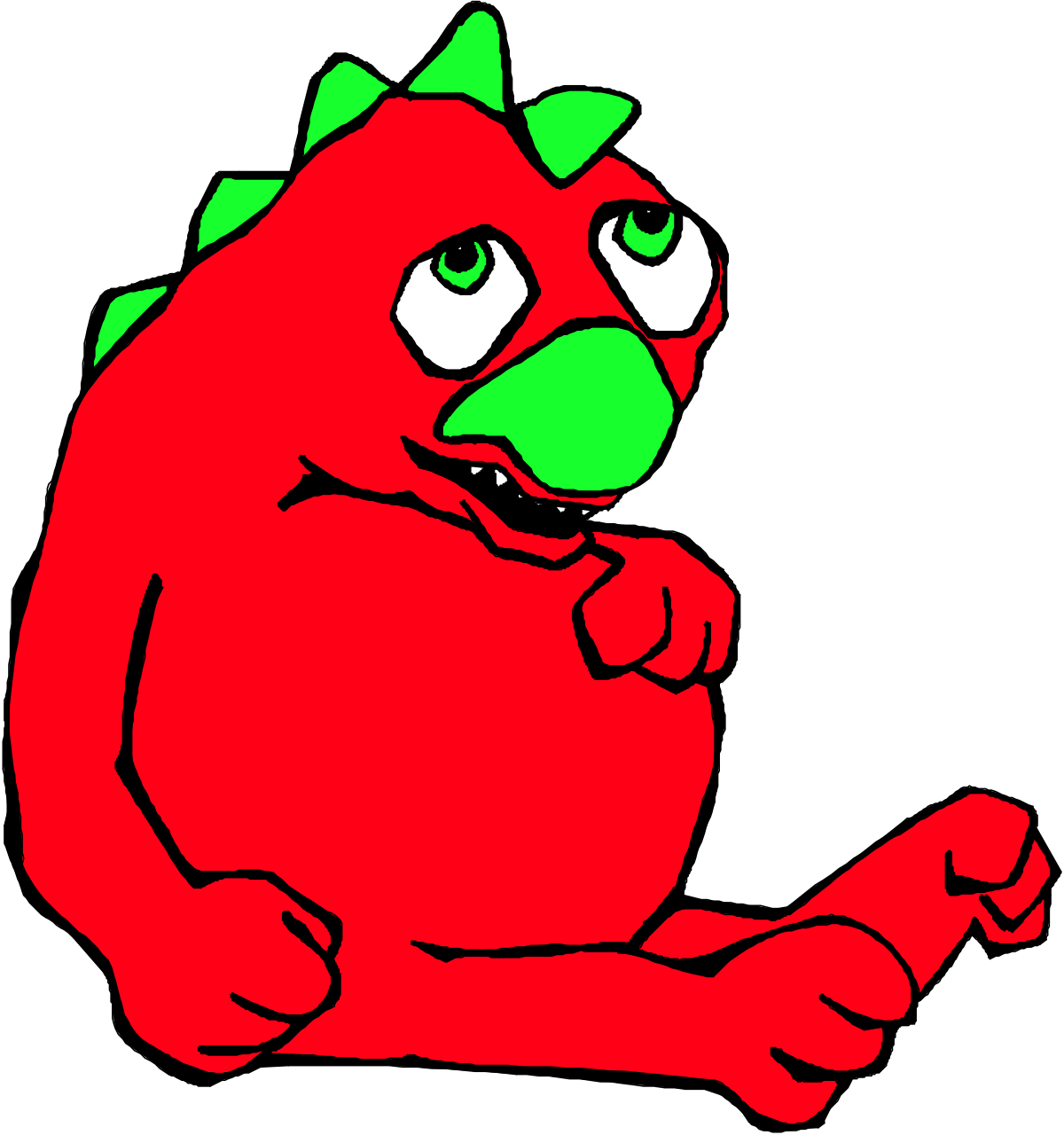 a red monster with green eyes and a green nose clip art png transparent Red Monster with Green Eyes and Nose Clipart for Creative Projects
