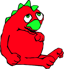 Red Monster with Green Eyes and Nose Clipart for Creative Projects