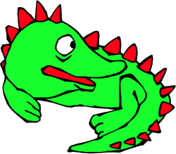 Green Dragon with Red Spikes Clipart - Majestic Fantasy Creature