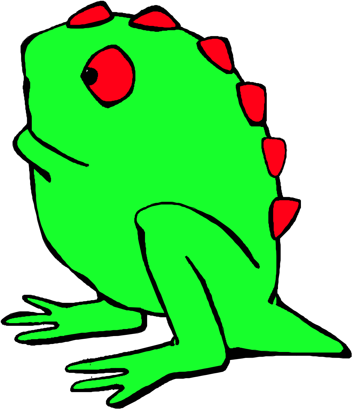 a green frog with red spots clip art png transparent Green Frog with Red Spots Clipart - Vibrant Nature Illustration