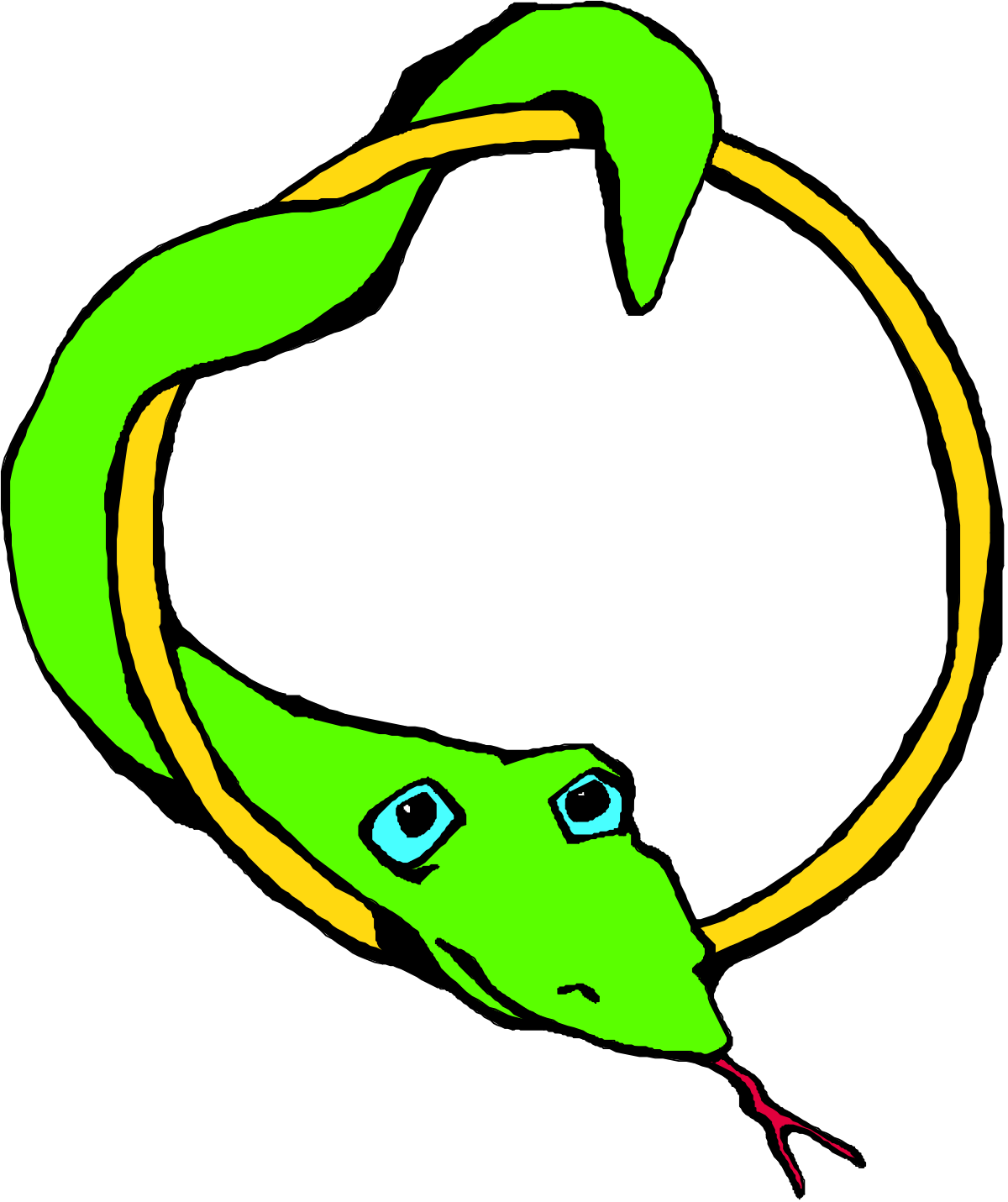a green snake with a yellow ring around it ' s neck clip art png transparent Green Snake with Yellow Ring - Stunning Clipart for Nature Themes