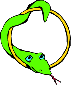 Green Snake with Yellow Ring - Stunning Clipart for Nature Themes