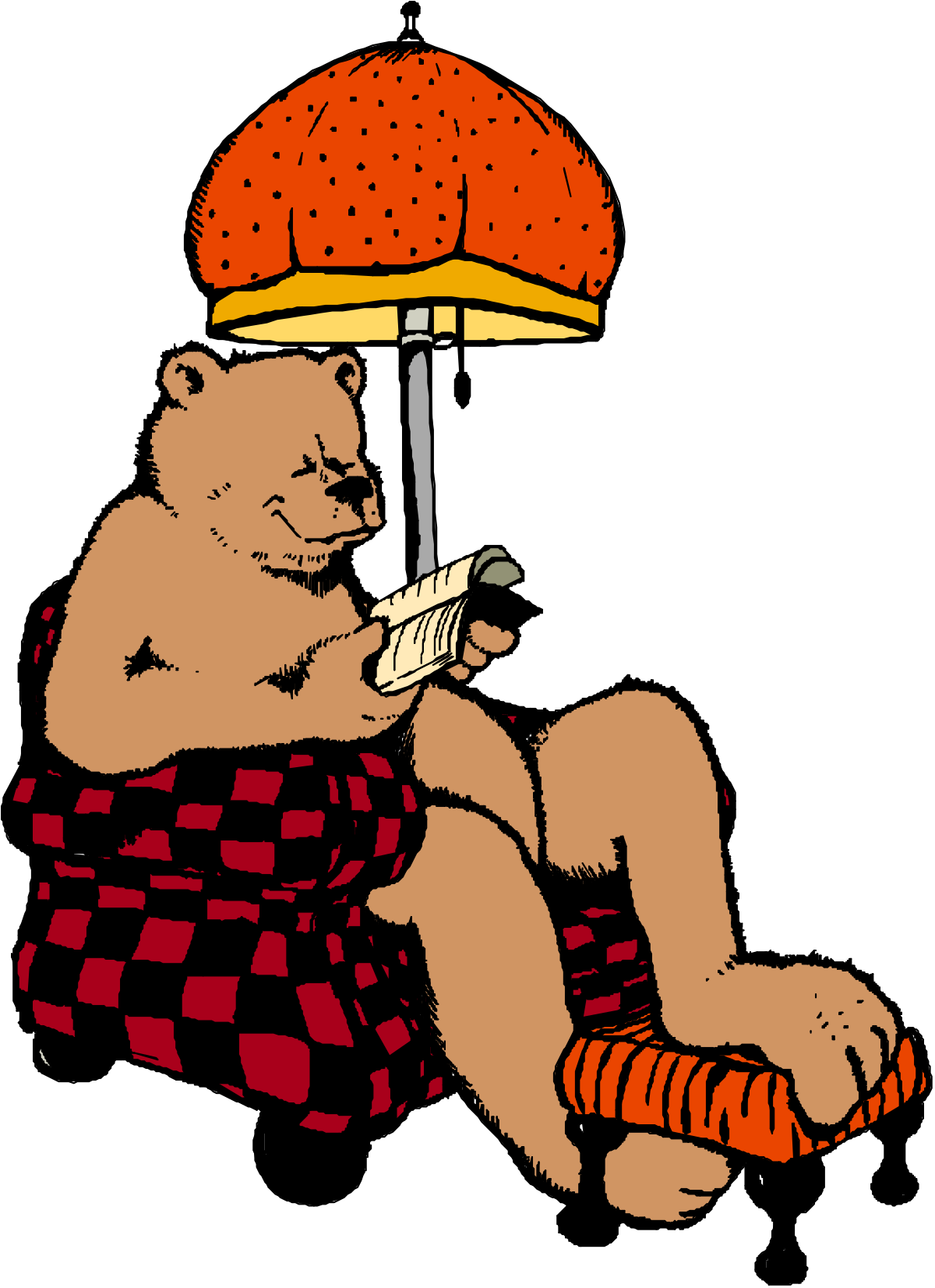 a bear sitting under an umbrella clip art png transparent Bear Sitting Under Umbrella - Charming Clipart Scene