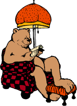Bear Sitting Under Umbrella - Charming Clipart Scene