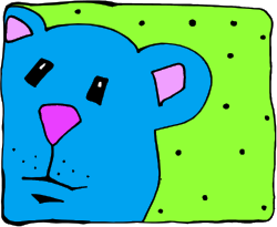 Blue Bear Clipart with Pink Nose - Cute and Playful Design