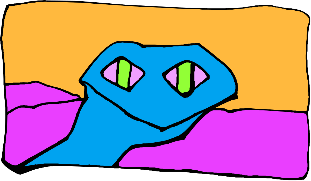 Blue and Orange Cat Laying on a Bed - Adorable Clipart Design