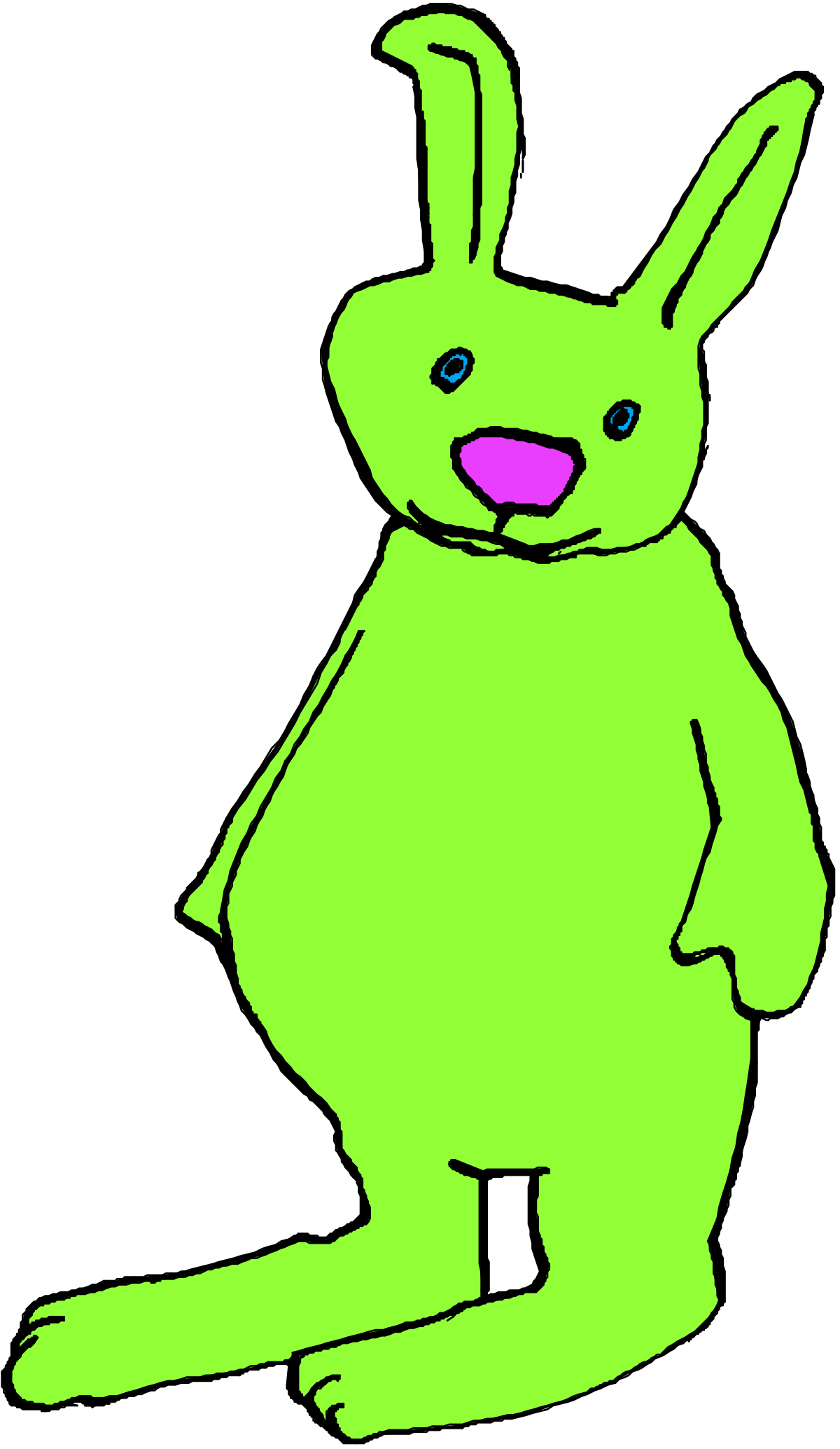 a green bunny with a pink nose clip art png transparent Green Bunny with Pink Nose Clipart - Adorable and Playful Illustrations