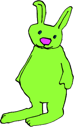 Green Bunny with Pink Nose Clipart - Adorable and Playful Illustrations