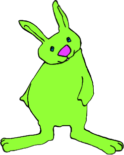 Green Rabbit with Pink Nose - Cute Clipart for Creative Projects