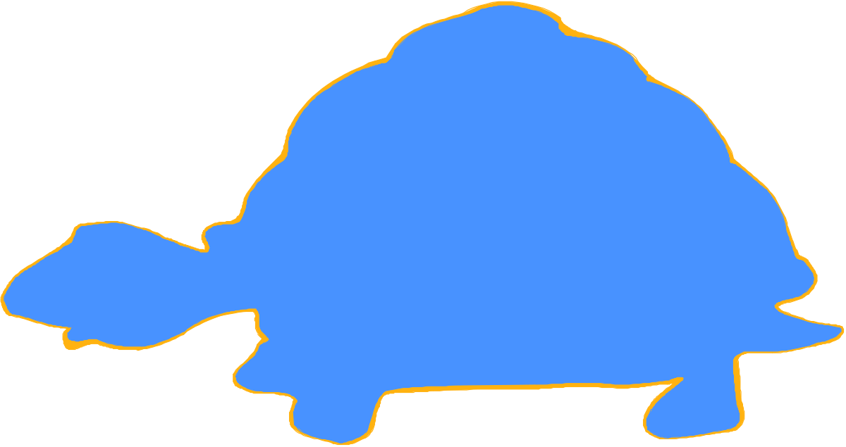 Blue Turtle with Orange Outline Clipart for Creative Projects