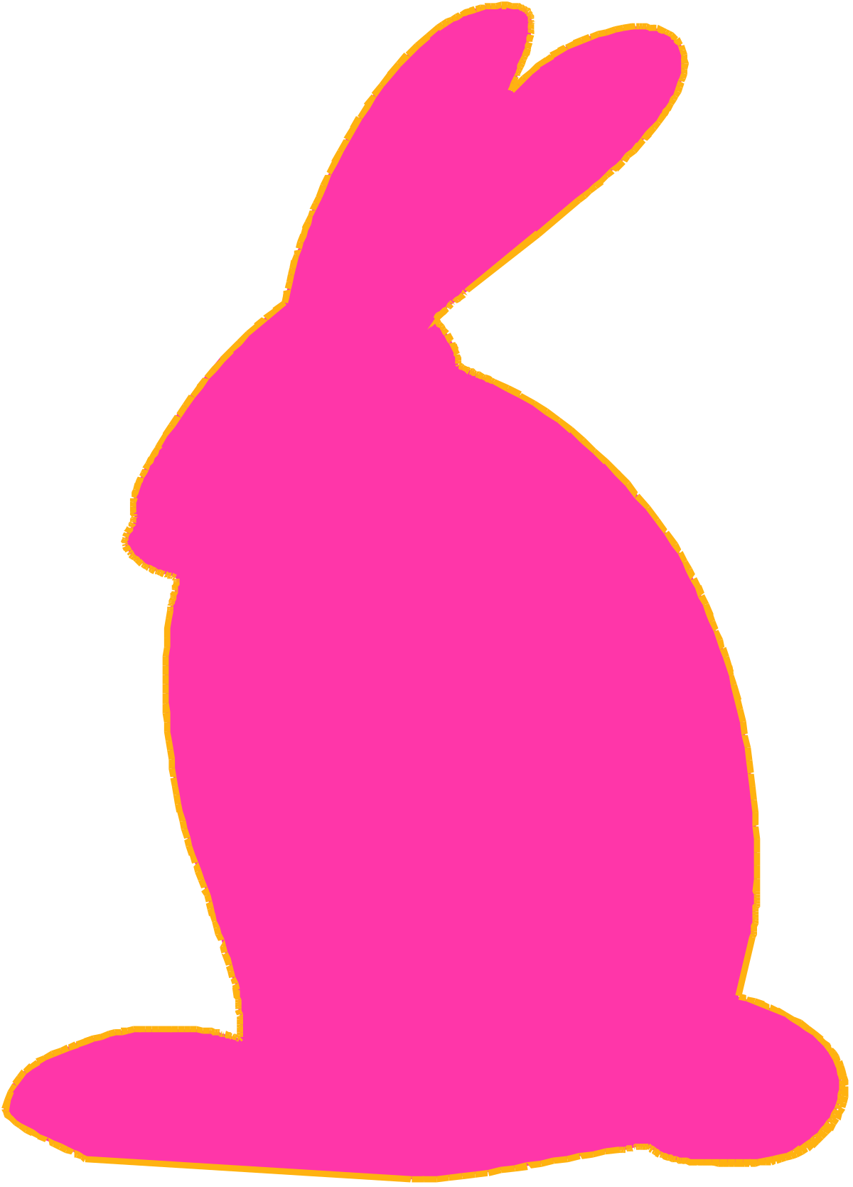 a pink bunny silhouetted against a white background clip art png transparent Pink Bunny Silhouette on White Background - Playful Clipart