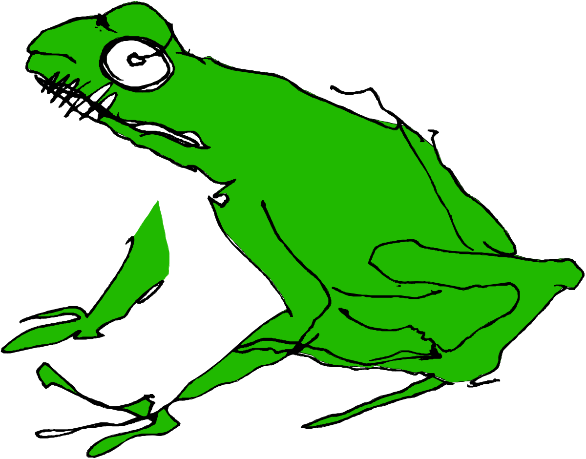 Green Alien with Long Tail Clipart - Fun and Playful Design