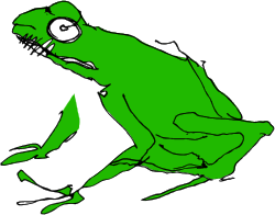Green Alien with Long Tail Clipart - Fun and Playful Design