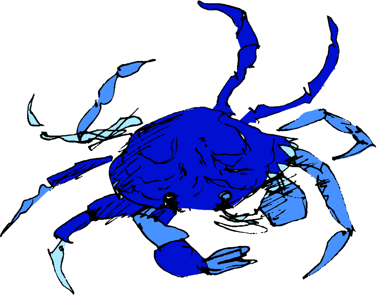 Blue Crab Clipart on White Background  Perfect for Marine Themes