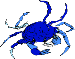 Blue Crab Clipart on White Background  Perfect for Marine Themes