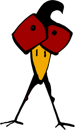 Cartoon Character with Red and Yellow Mask - Fun Clipart for Every Project