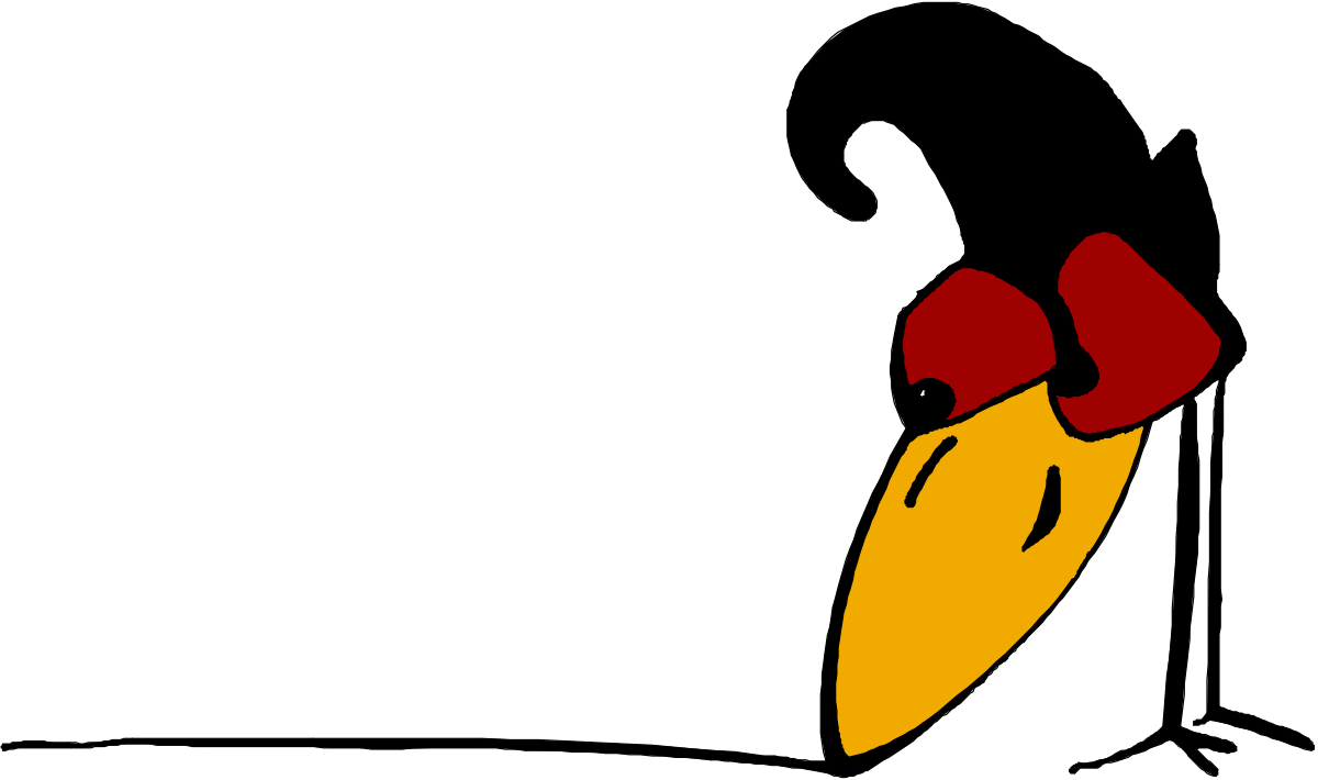 Cartoon Duck with Red Shirt and Black Hat Clipart