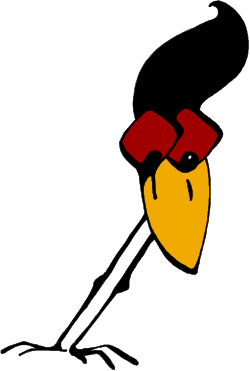 Cartoon Bird with Red Bow - Charming Clipart for Every Occasion
