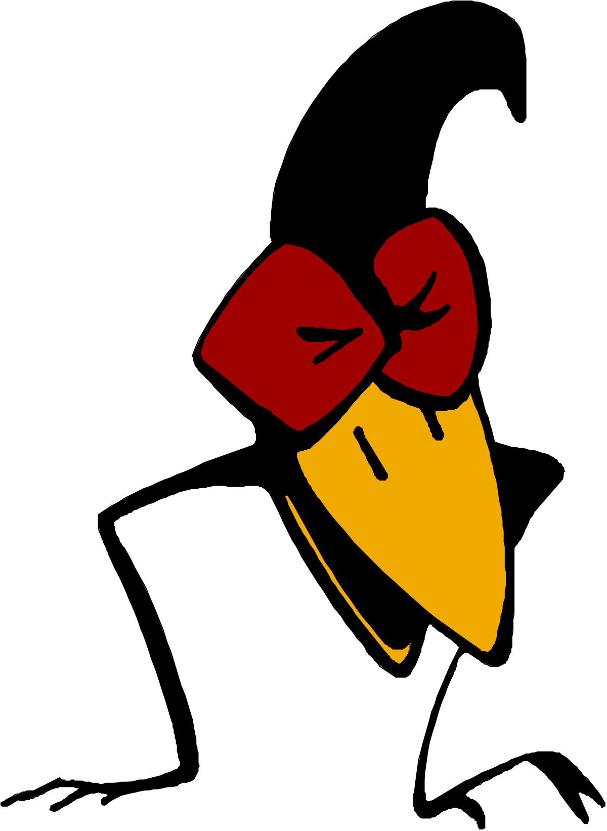 Cartoon Duck Wearing Bow - Whimsical Clipart for Fun Projects