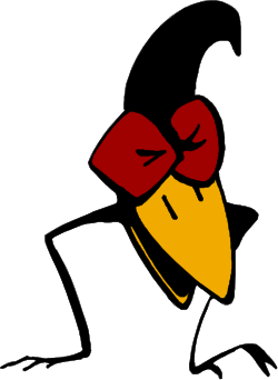 Cartoon Duck Wearing Bow - Whimsical Clipart for Fun Projects