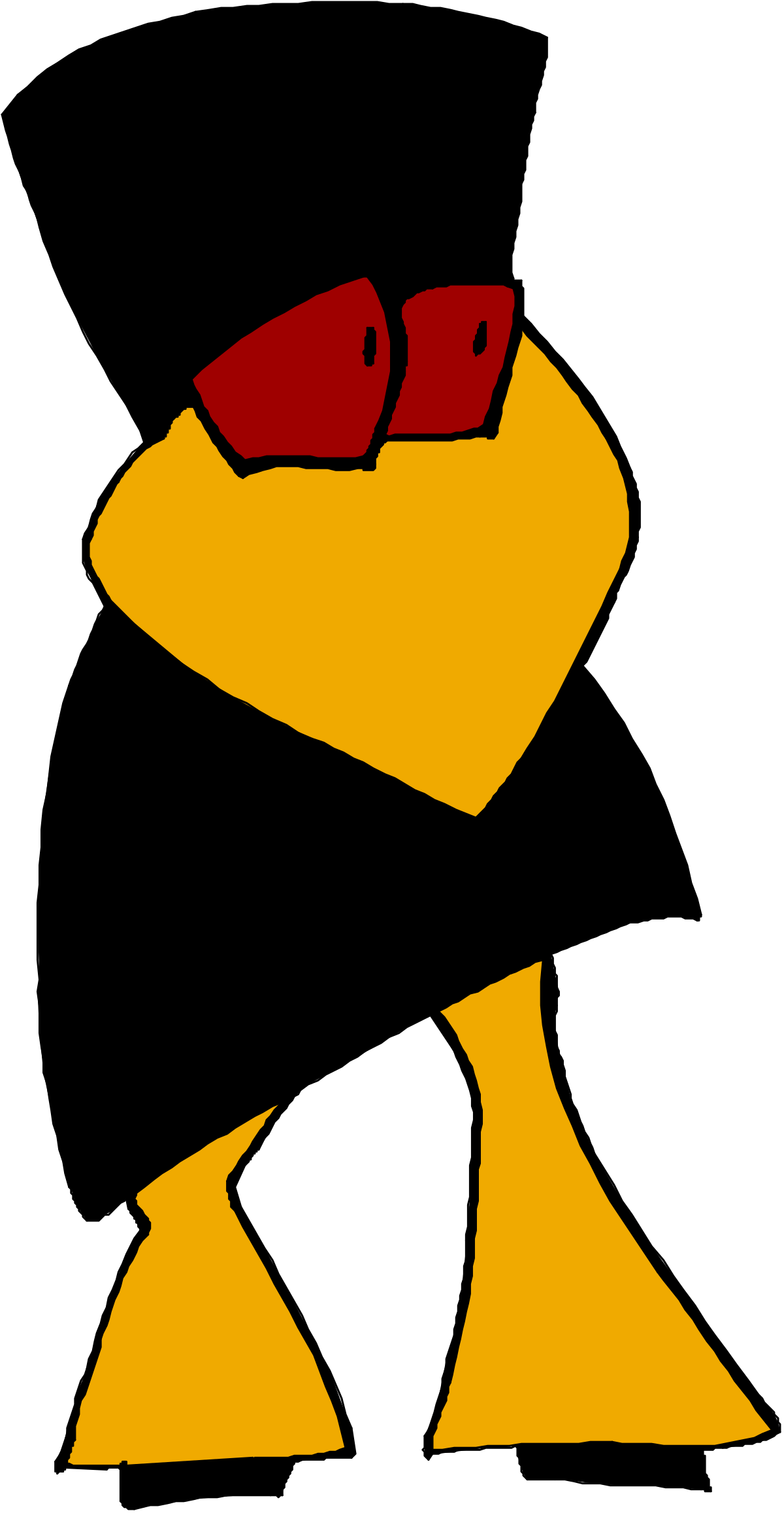 Cartoon Duck with Top Hat and Scarf Clipart for Fun Designs