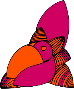 Pink and Orange Fish with Striped Bow Clipart for Fun Designs