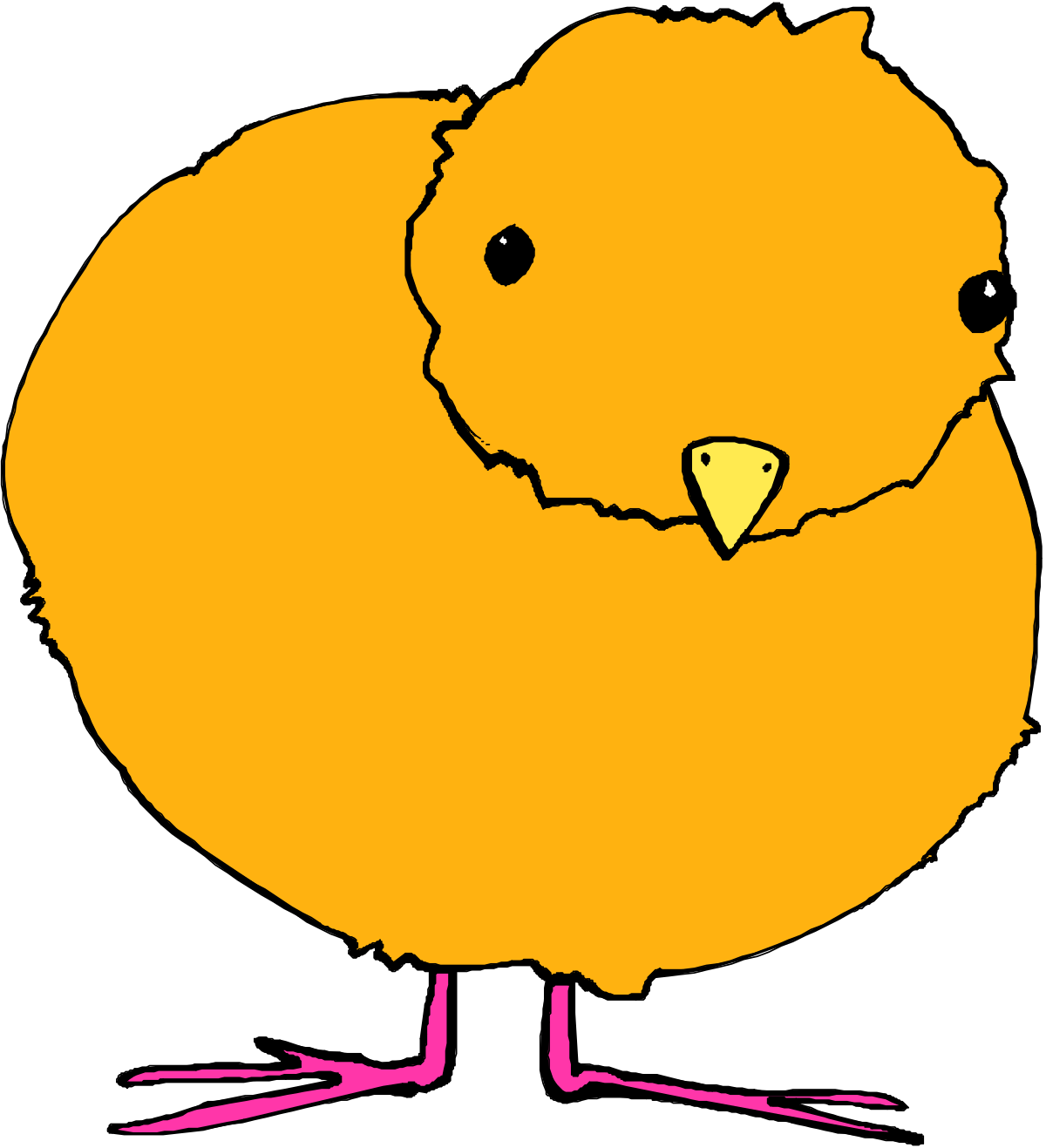 Cartoon Chicken with Big Head - Fun Clipart for Creative Projects