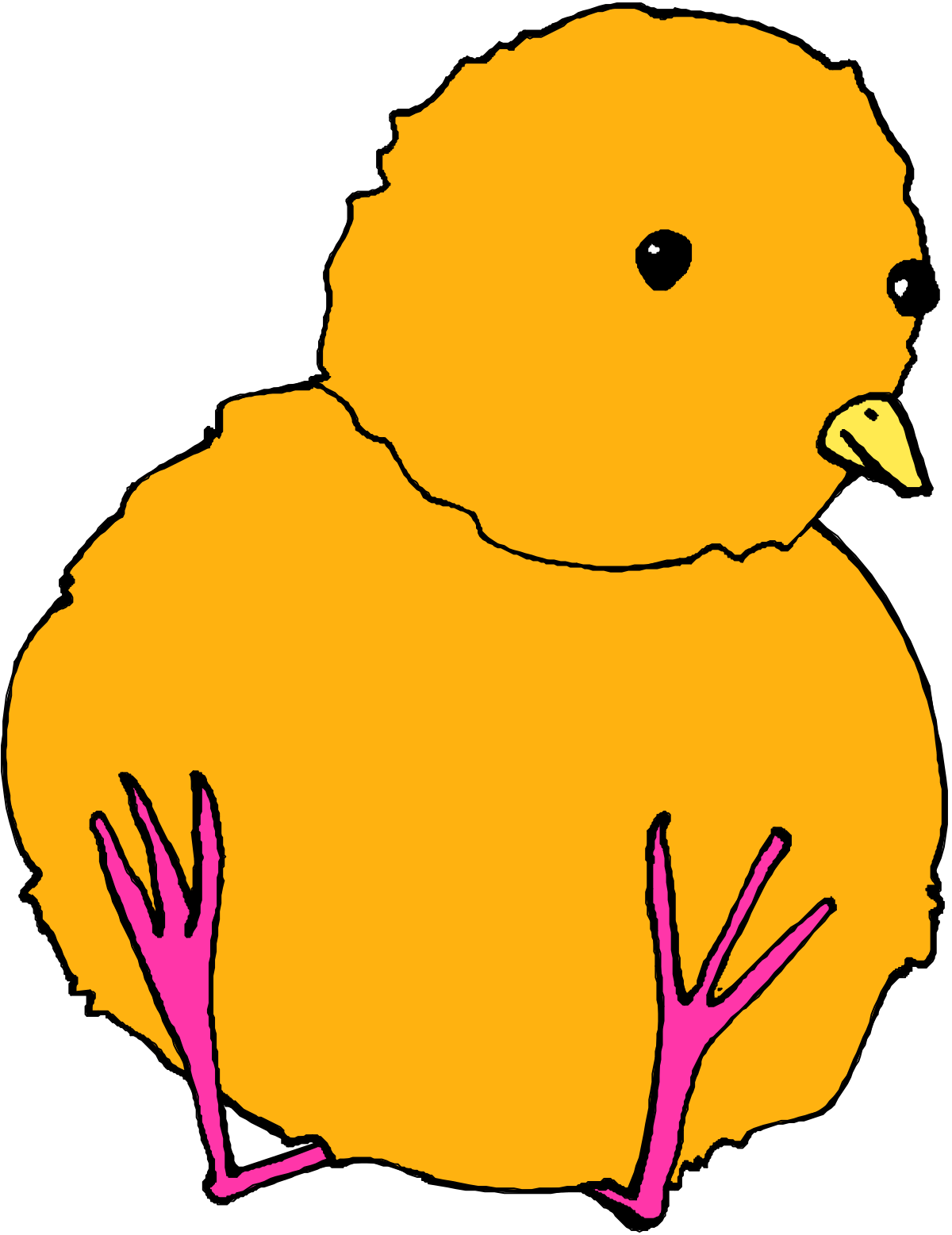 a yellow chicken with pink legs clip art png transparent Yellow Chicken with Pink Legs Clipart for Creative Projects