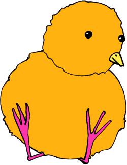 Yellow Chicken with Pink Legs Clipart for Creative Projects