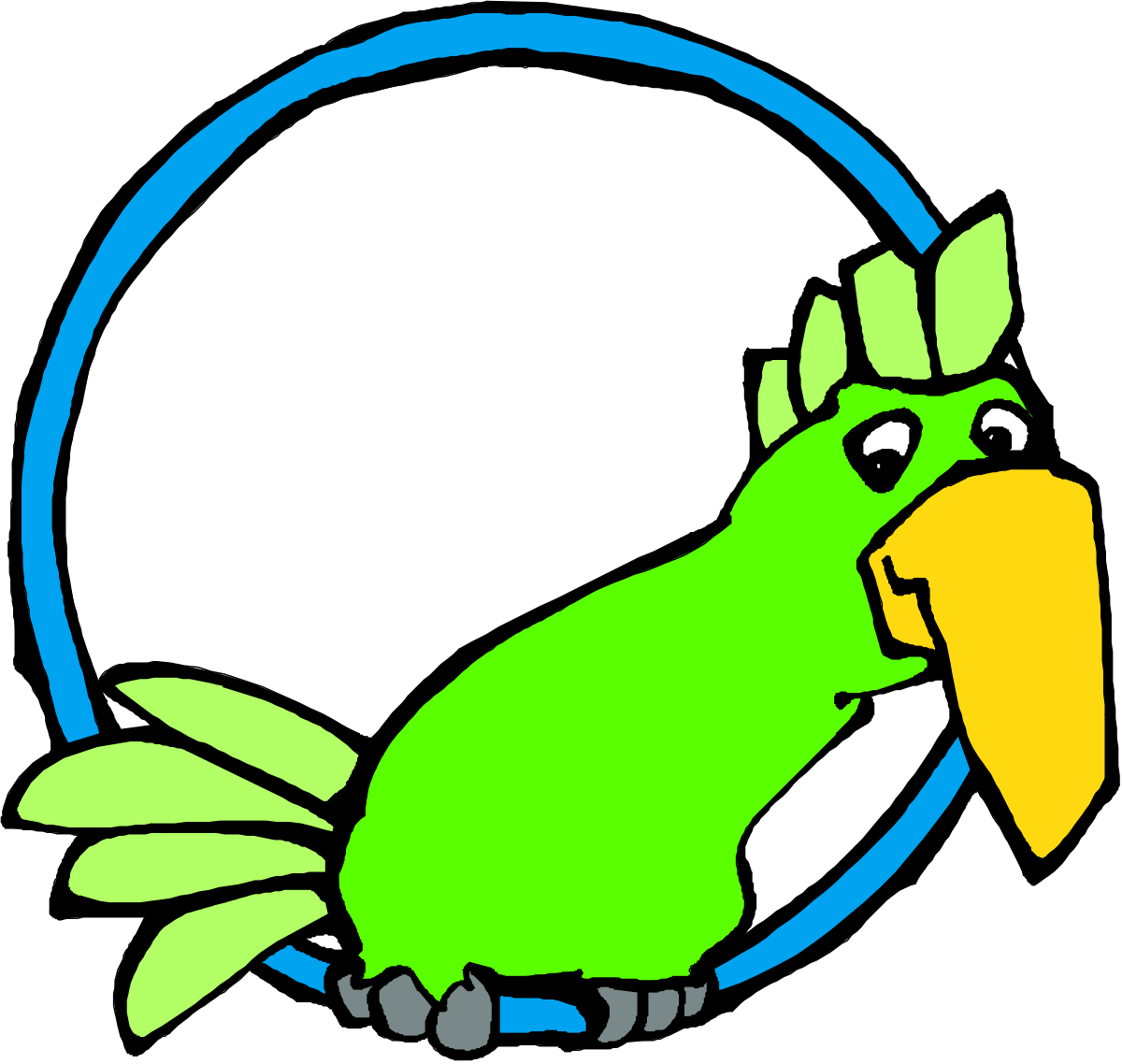 a green parrot with a blue ring around its neck clip art png transparent Green Parrot with Blue Neck Ring Clipart - Vibrant Tropical Bird Image