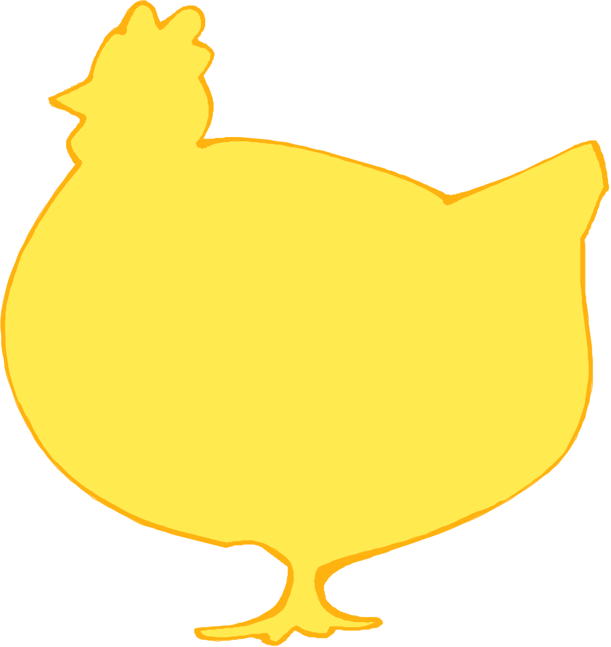 a yellow chicken clip art png transparent Yellow Chicken Clipart: Cute Farm Animal Graphics for Your Projects
