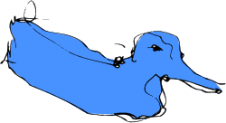 Blue Dog with Black Nose Clipart - Vibrant Animal Illustration