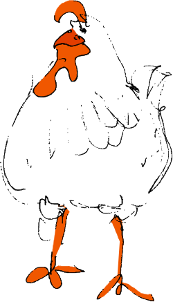 Orange Feathers Chicken Clipart for Vibrant Designs