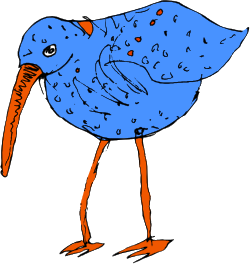 Blue Bird with Orange Beak and Feet - Vibrant Clipart Illustration