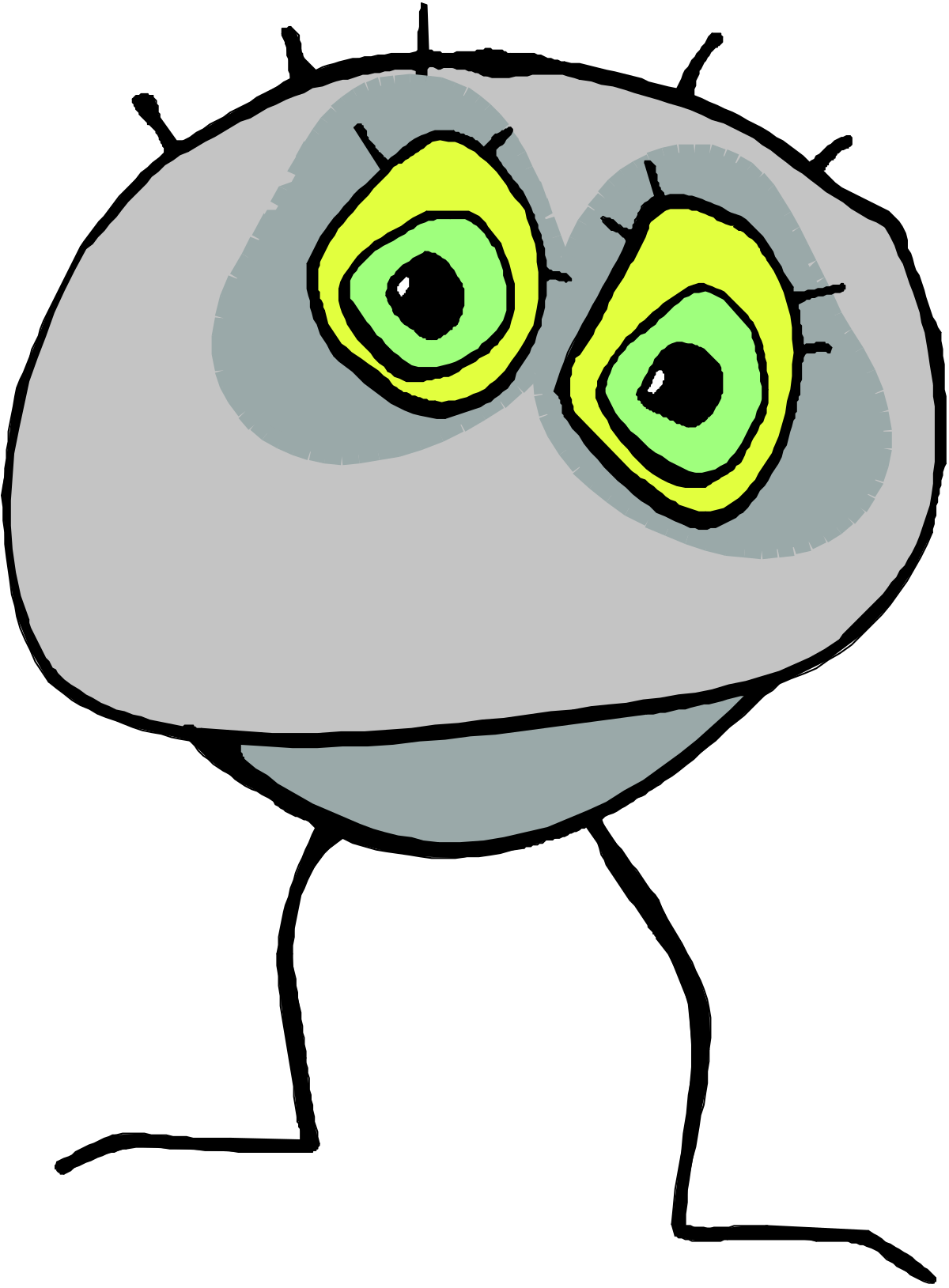 Cartoon Character with Big Eyes and Big Nose Clipart for Fun Designs