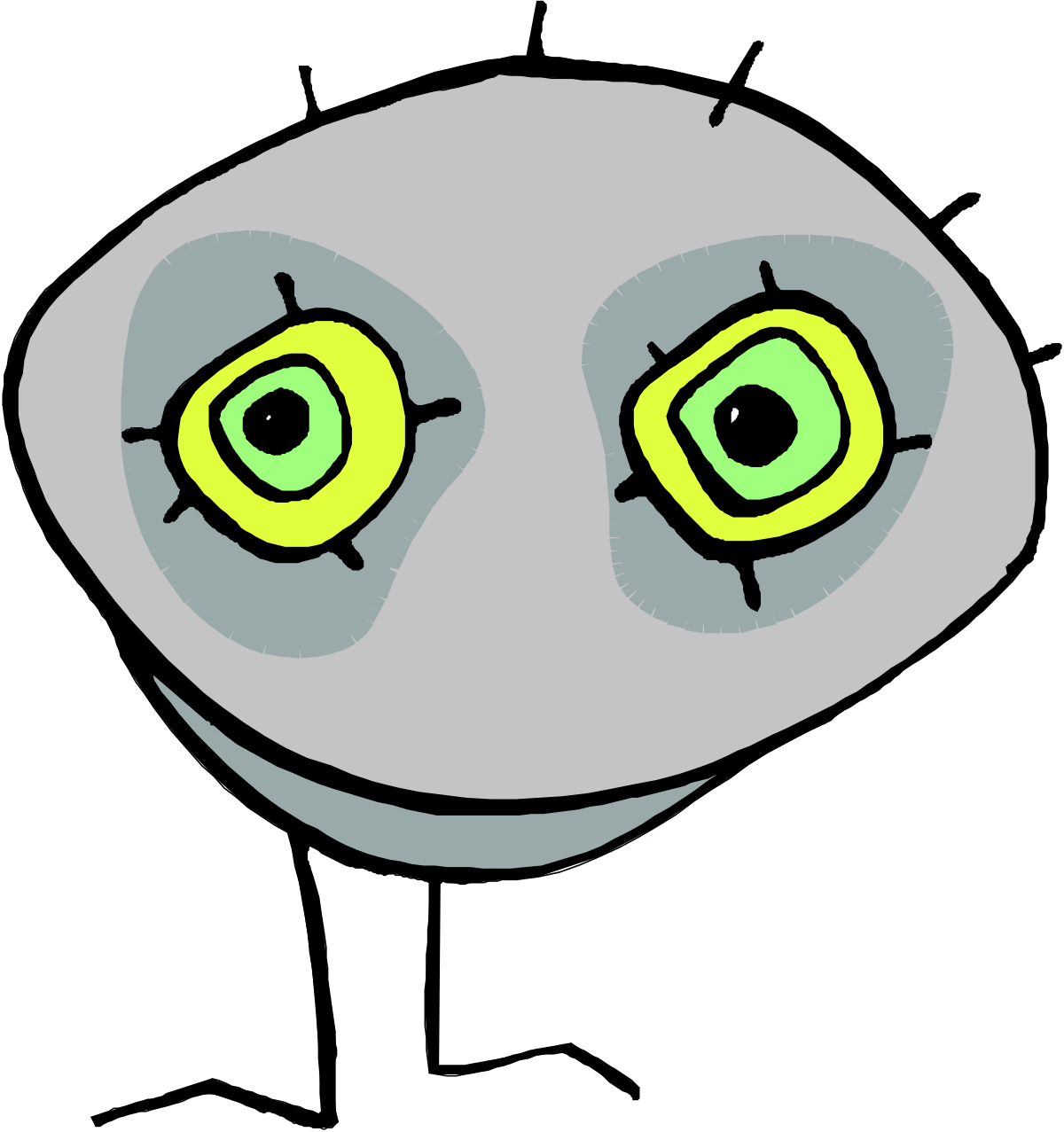 Cartoon Cat with Yellow Eyes Clipart for Fun and Creative Projects