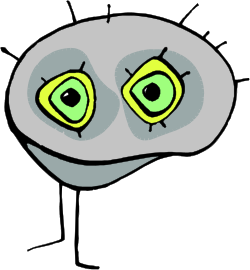 Cartoon Character with Big Eyes and Nose Clipart
