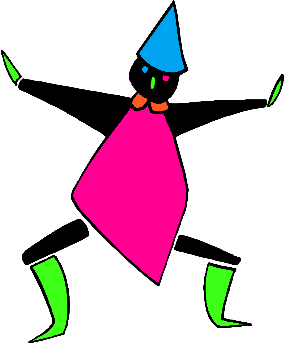 Cartoon Figure with Hat and Pink Dress Clipart for Fun Designs