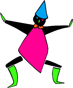 Cartoon Figure with Hat and Pink Dress Clipart for Fun Designs