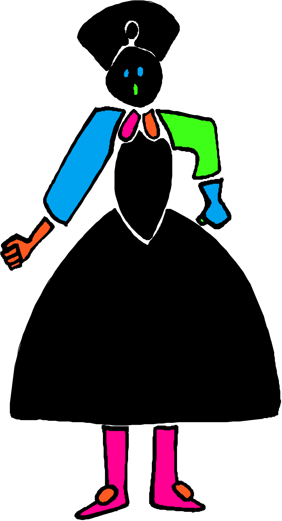 a woman in a black dress and pink shoes clip art png transparent Elegant Woman in Black Dress and Pink Shoes Clipart