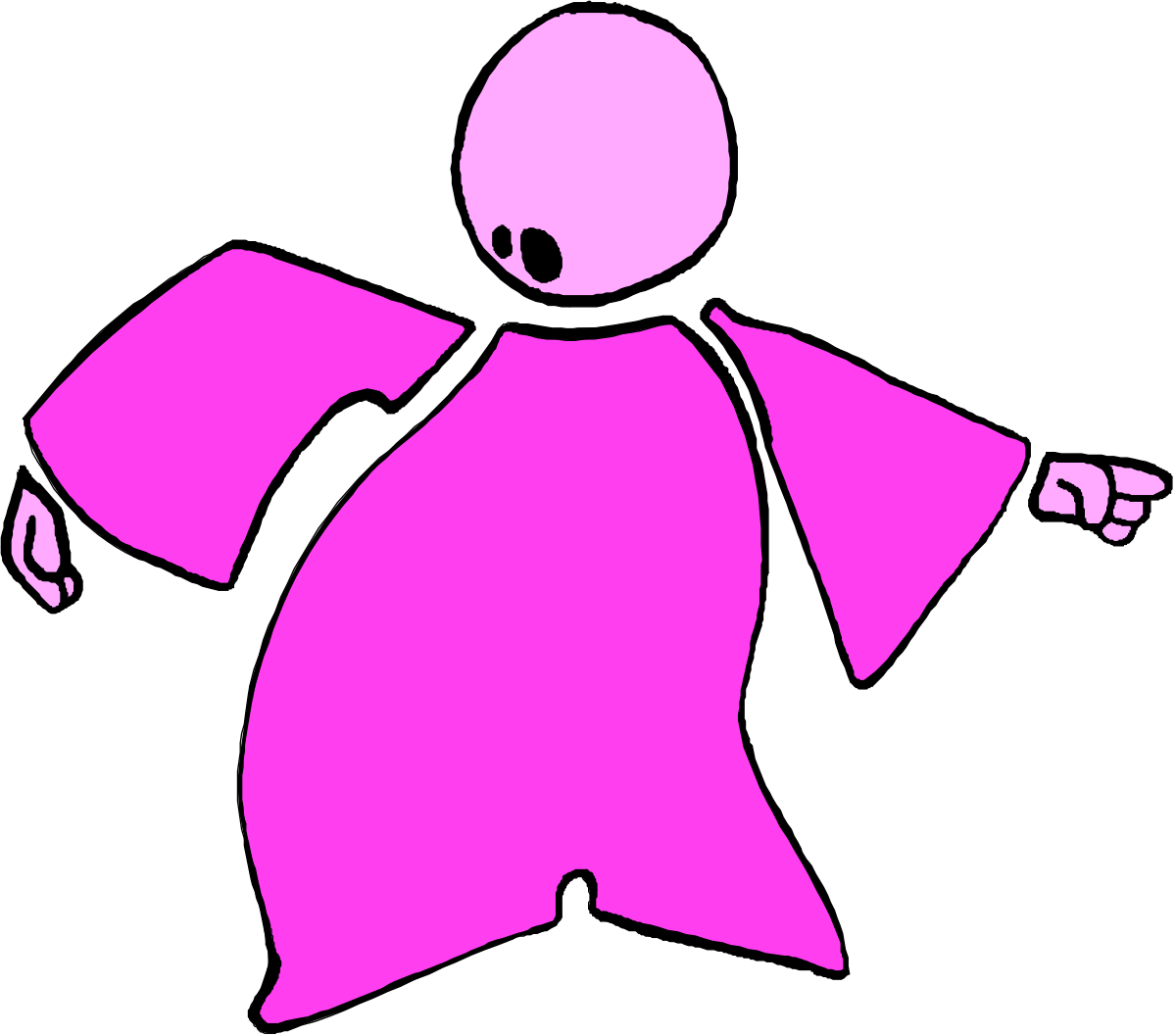 a pink figure with a pink cape and a pink cape clip art png transparent Pink Figure with Cape Clipart - Vibrant and Playful Designs