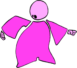 Pink Figure with Cape Clipart - Vibrant and Playful Designs