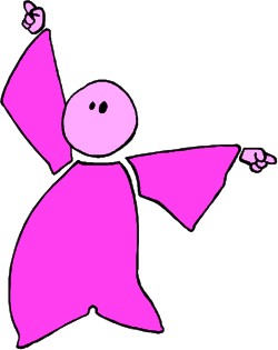 Pink Figure with Outstretched Arms and Legs - Versatile Clipart