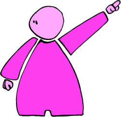Pink Figure with Outstretched Arms - Perfect for Cheerful Designs