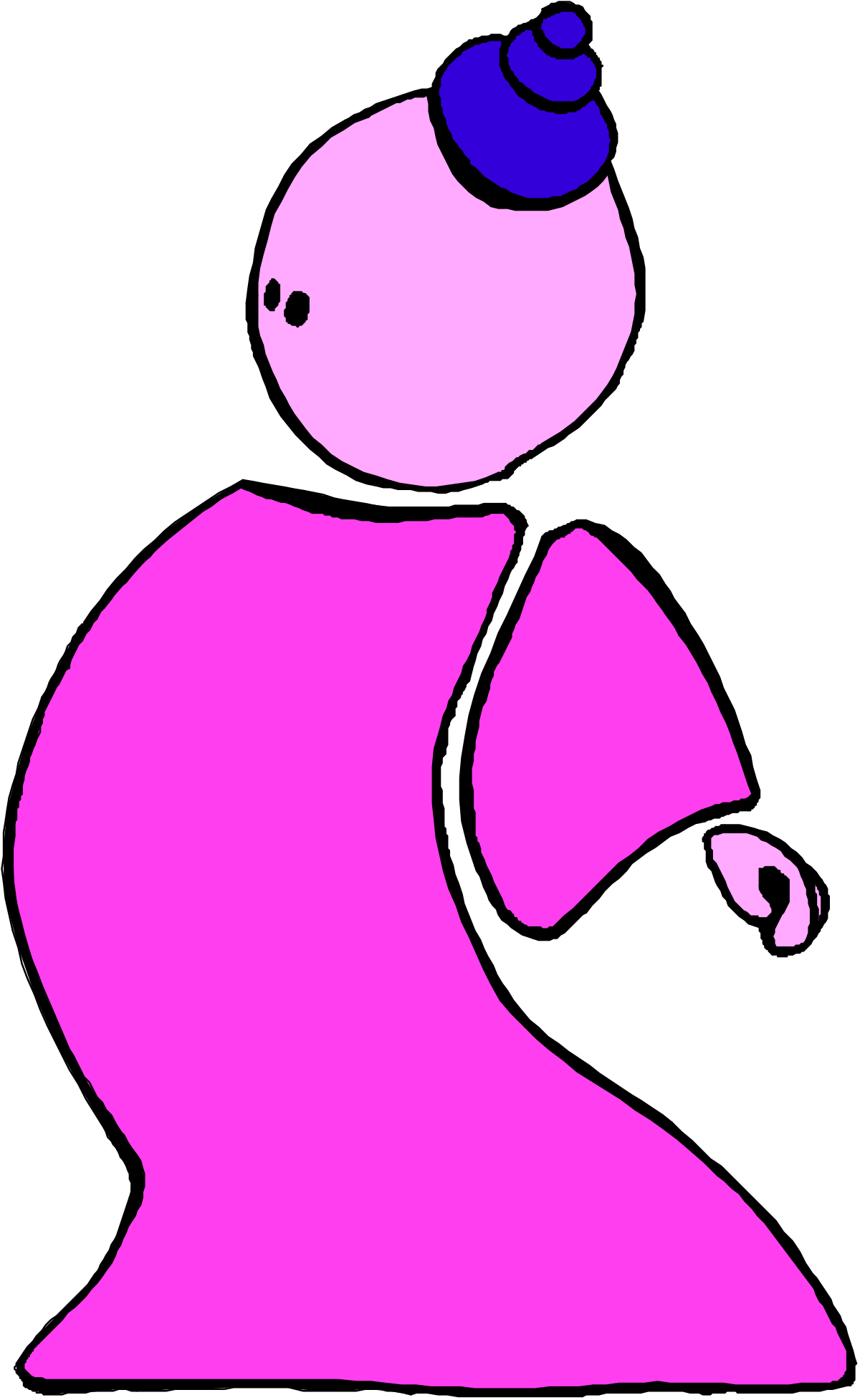 a pink figure with a blue hat and a pink dress clip art png transparent Pink Figure in Blue Hat and Dress Clipart for Creative Projects