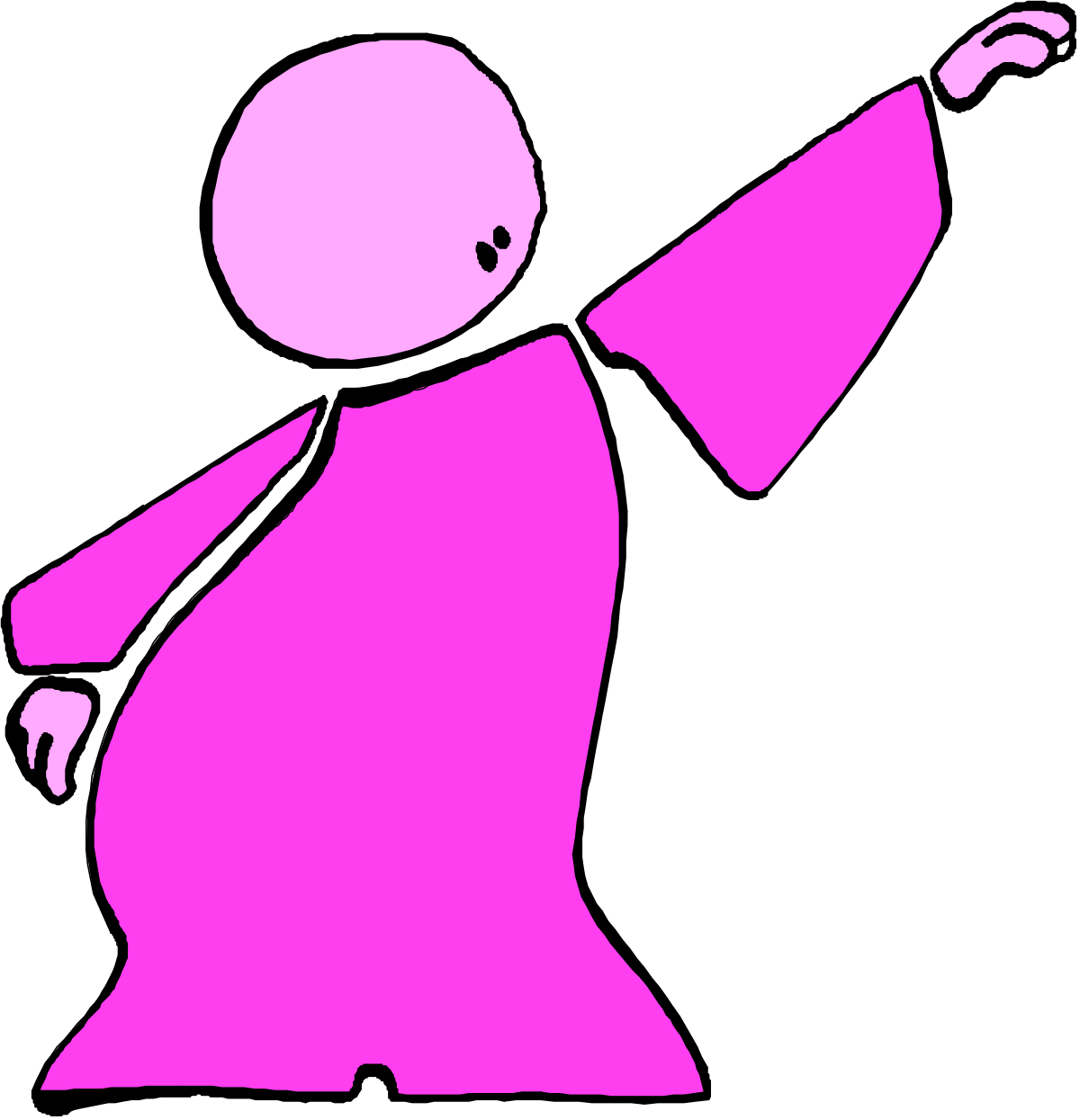 Pointing Pink Figure Clipart: Dynamic and Engaging Visuals