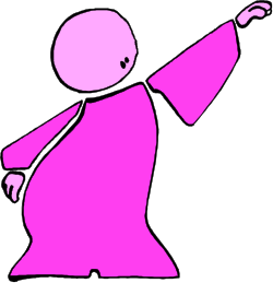 Pointing Pink Figure Clipart: Dynamic and Engaging Visuals