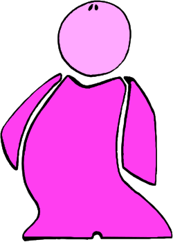 Pink Person Clipart with Pink Shirt - Vibrant and Playful Graphics