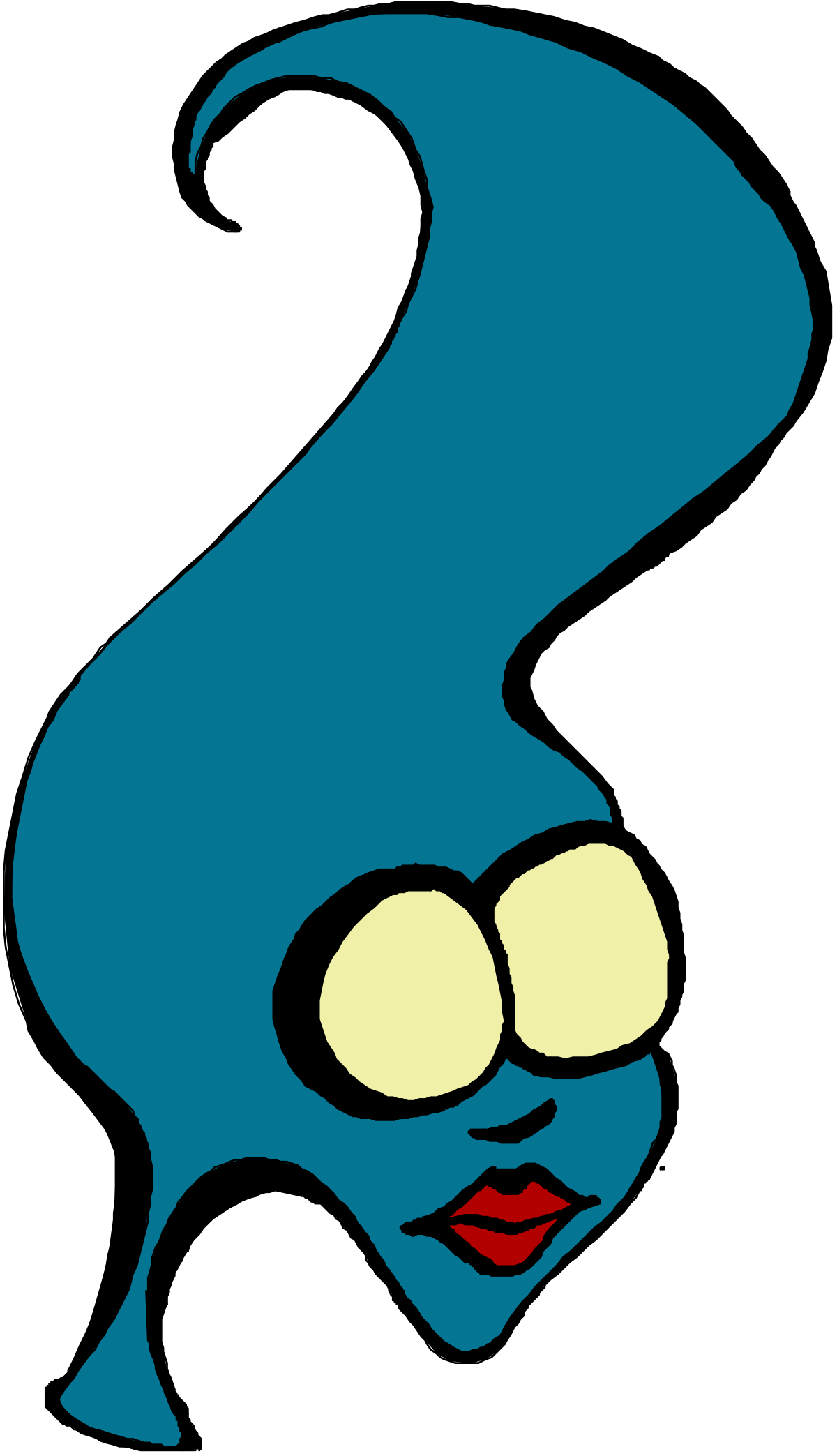 Blue Cartoon Character with Yellow Eye Clipart